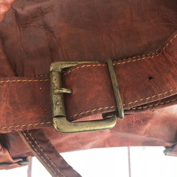 Vintage leather duffel bag, 20”, brown, unisex - Picture 4 of 8